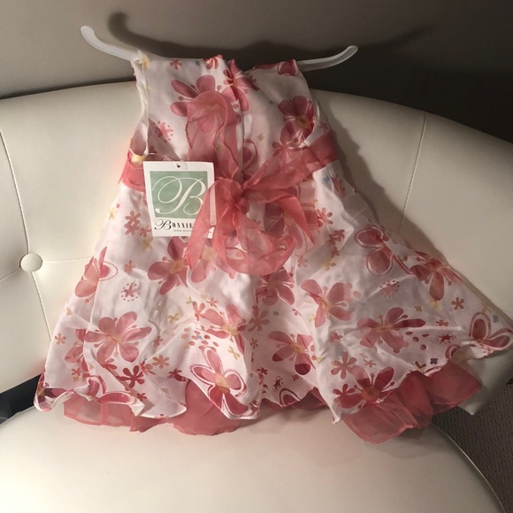 Pink and white flower dress Bonnie Jean - Picture 3 of 10